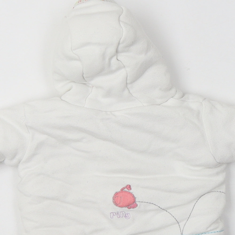 Brand and care label for Marks & Spencer Baby White Basic Jacket Jacket, size 0-3, Months - Cute Animals