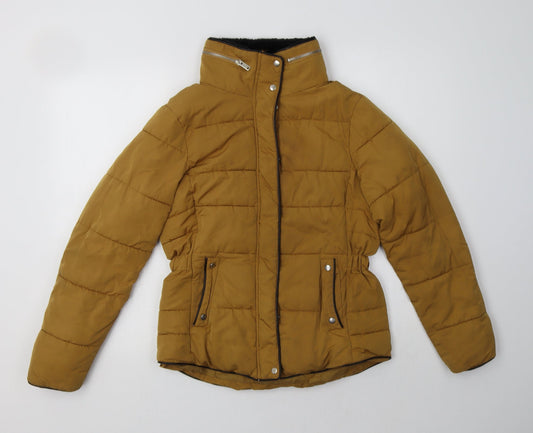 New Look Womens Yellow Puffer Jacket Jacket Size 8