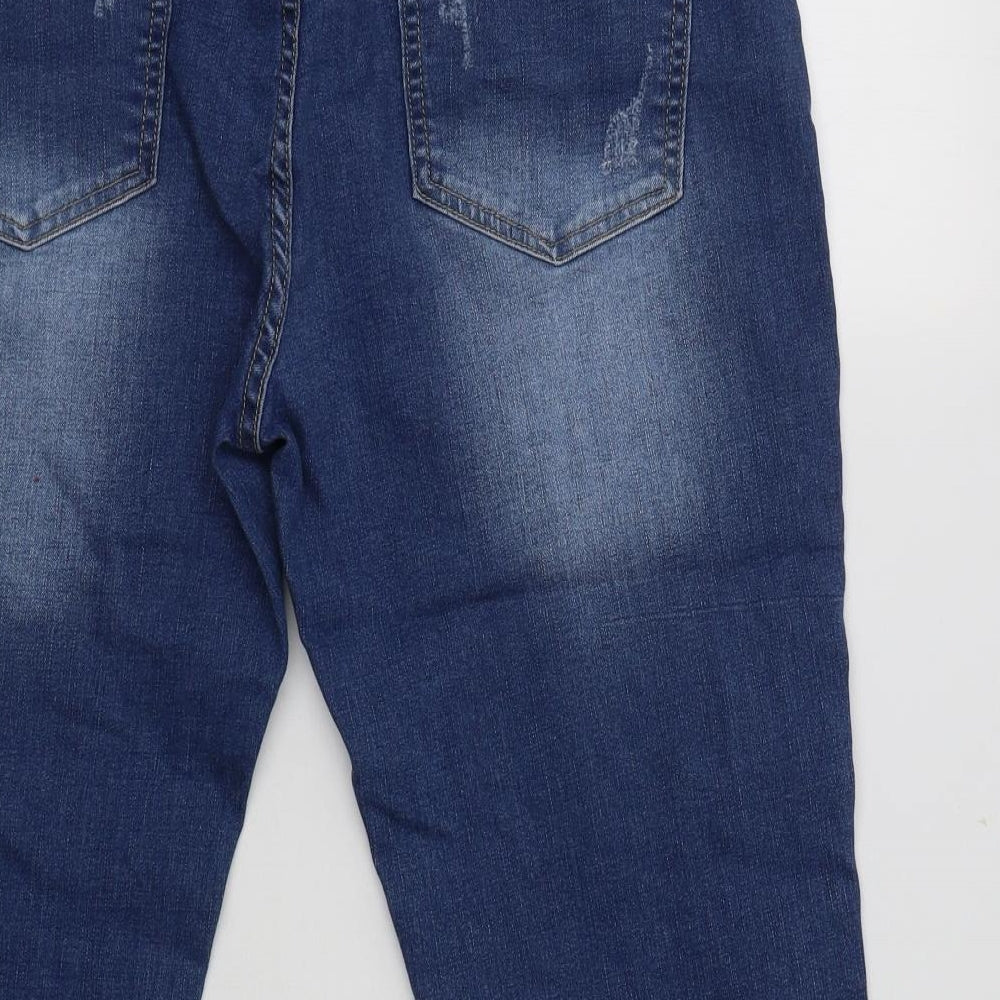 Womens UK Size 34 Sheilay Regular Fit Cropped Blue Jeans