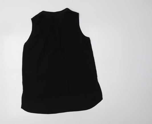 Primark Womens Black Polyester Basic Blouse Size 12 V-Neck