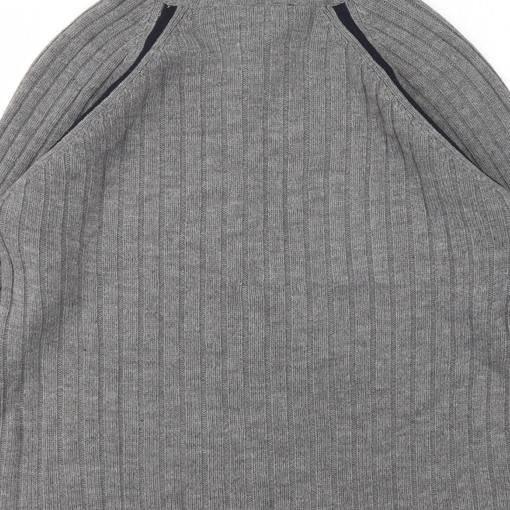 Cedar Wood State Mens Grey Mock Neck Acrylic Pullover Jumper Size S