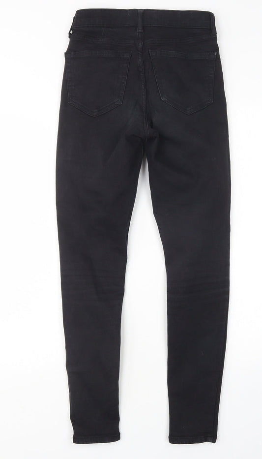 Topshop Womens Black Cotton Skinny Jeans Size 26 in L29 in Regular