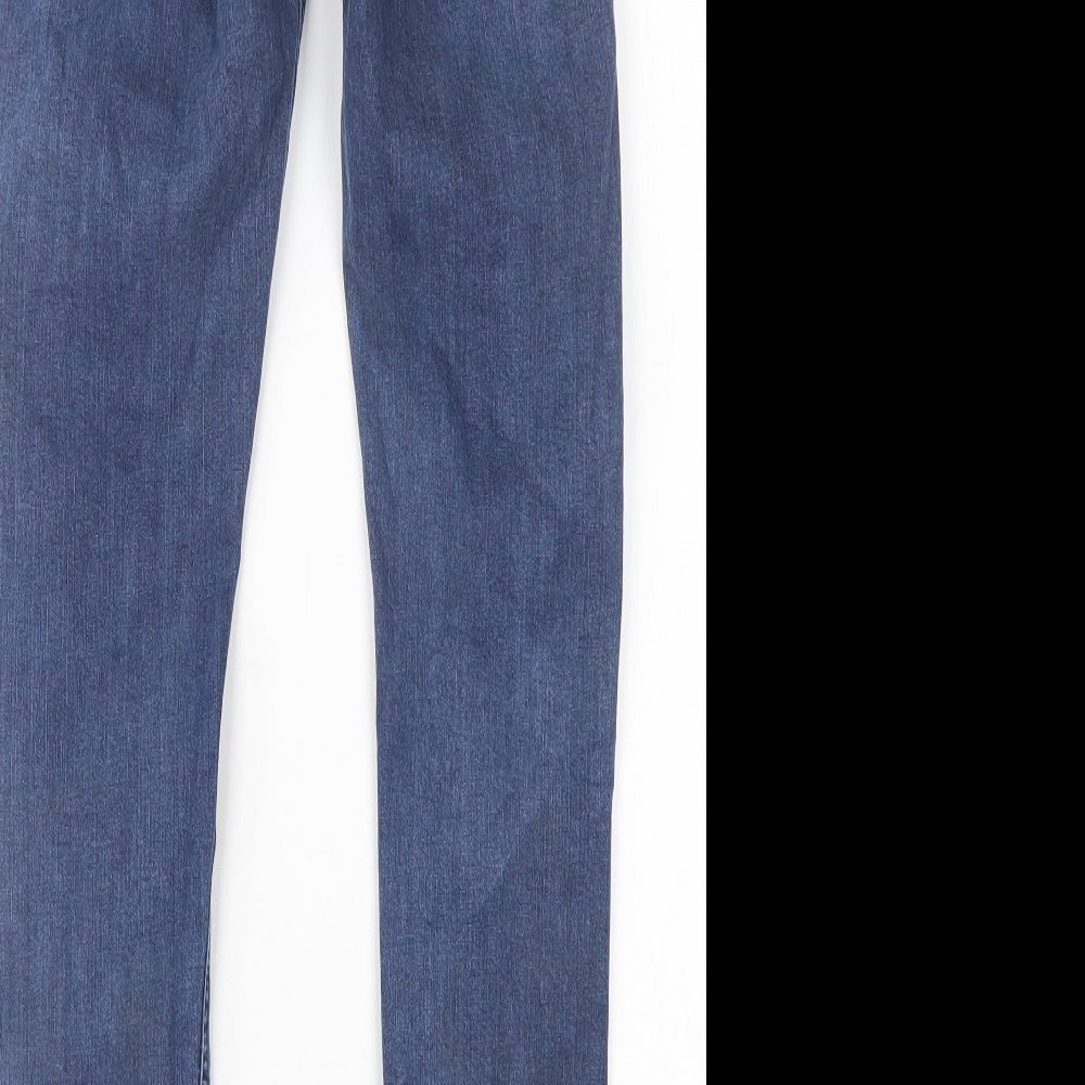 Topshop Womens Blue Cotton Skinny Jeans Size 26 in L29 in Regular