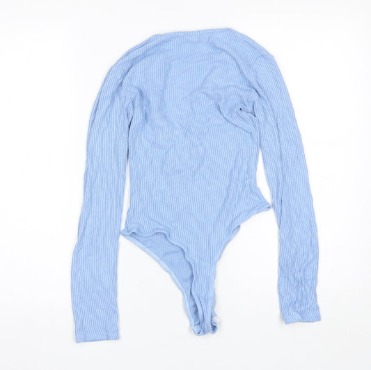 PRETTYLITTLETHING Womens Blue Viscose Bodysuit One-Piece Size 10