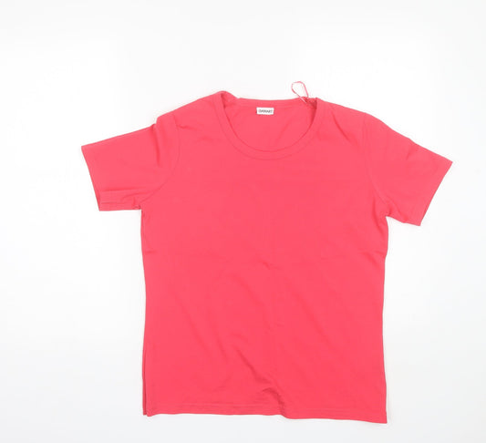 Womens UK Size 10 Damart Pink Basic T-Shirt
