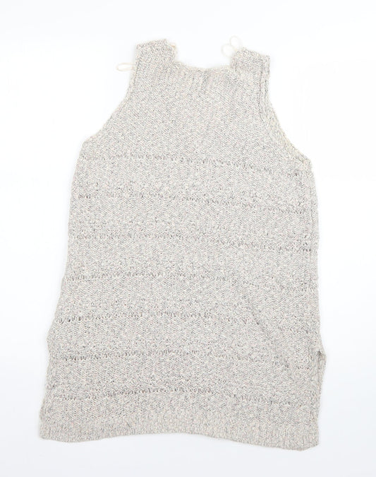 F&F Womens Beige Round Neck Cotton Pullover Jumper Size 14