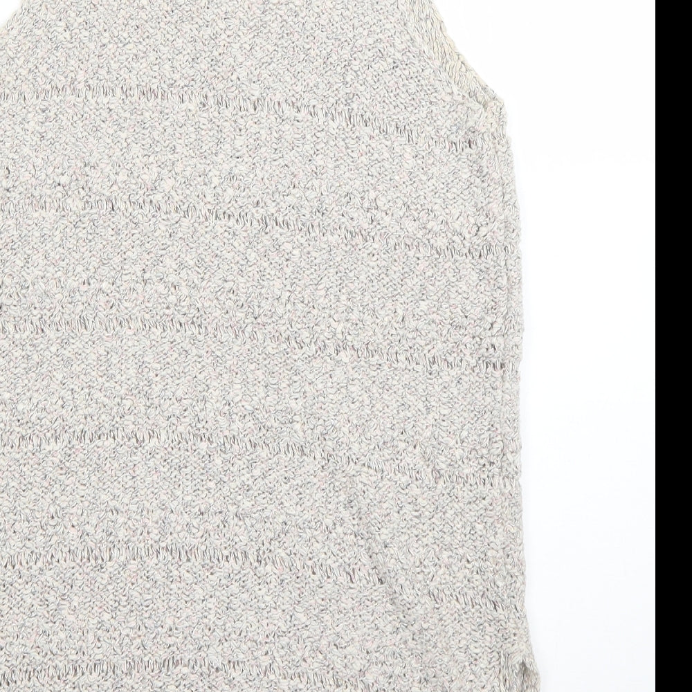 F&F Womens Beige Round Neck Cotton Pullover Jumper Size 14