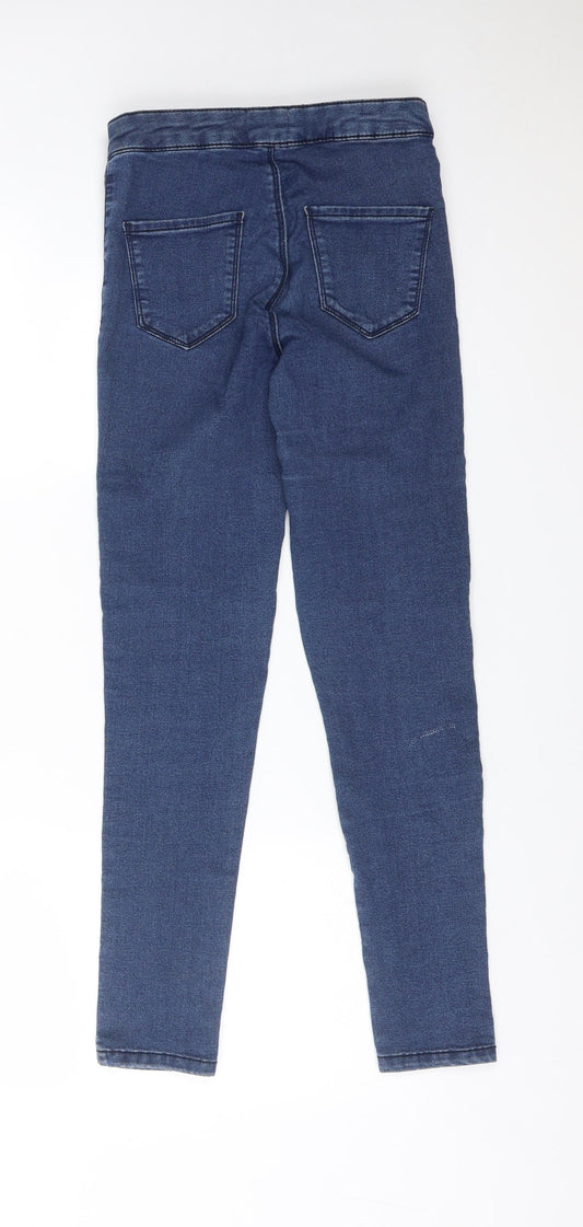 Miss Selfridge Womens Blue Cotton Jegging Jeans Size 6 L27 in Regular