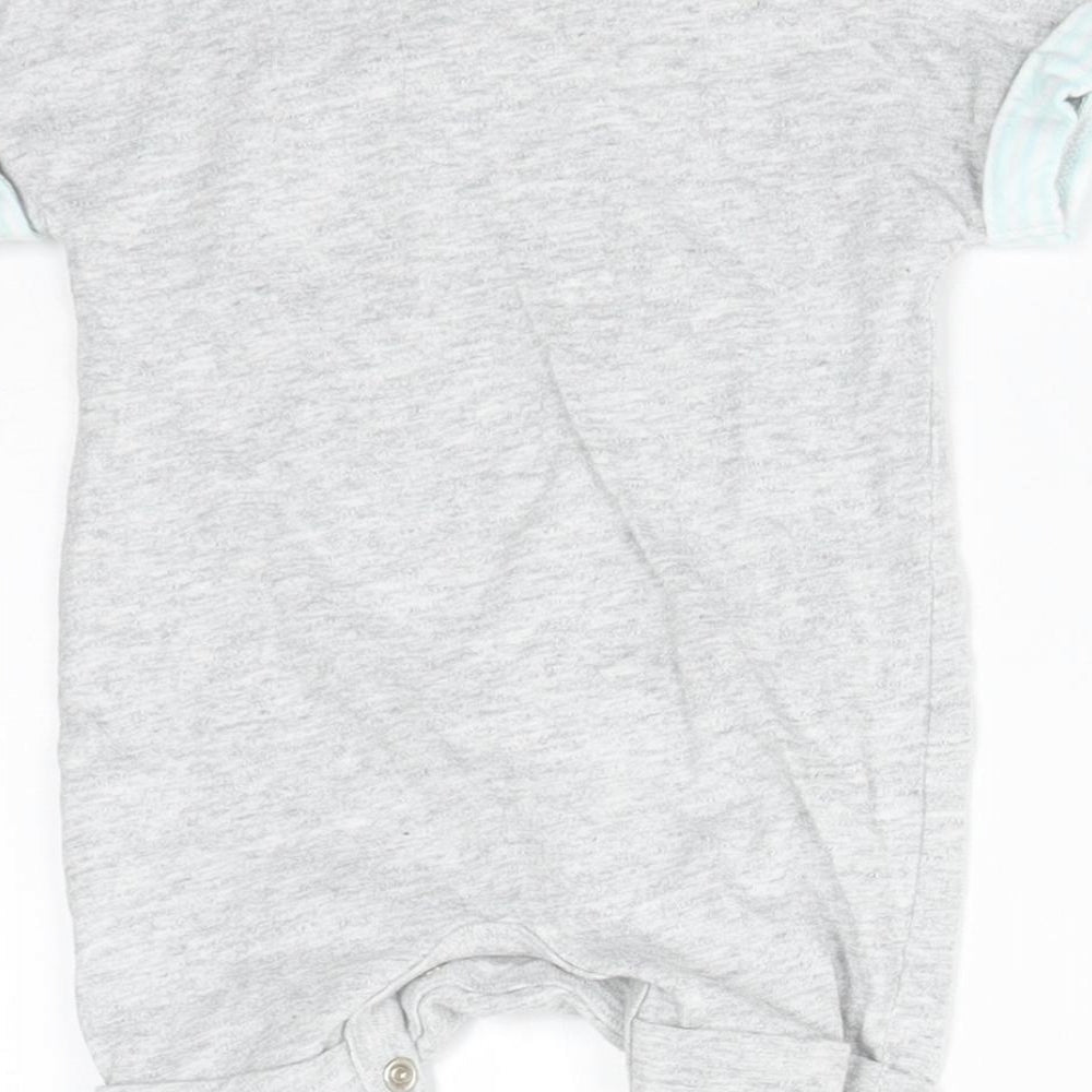Mothercare Baby Grey Animal Print Cotton Babygrow One-Piece Size Newborn - BEAR