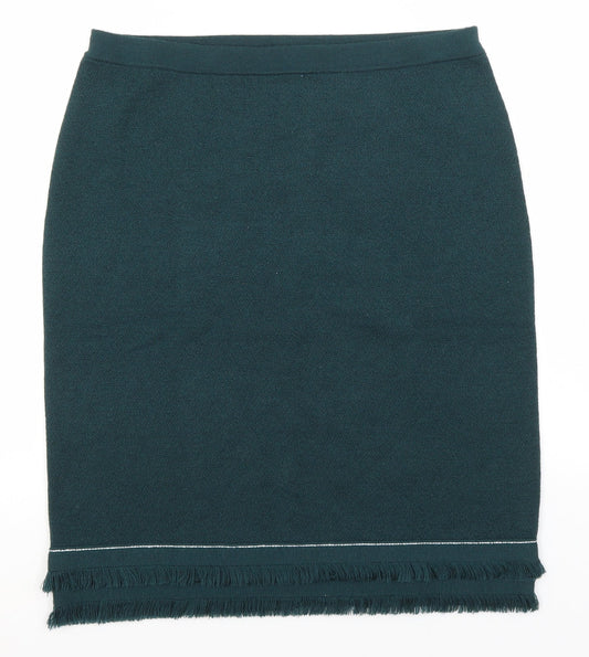 Additional front view of Kaleidoscope women’s grey acrylic straight & pencil skirt, size UK 16