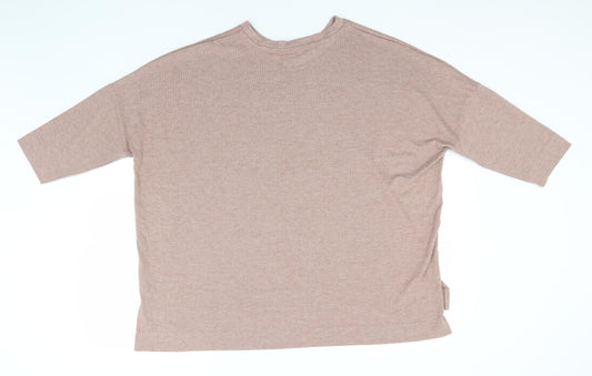 Primark Womens Beige Round Neck Polyester Pullover Jumper Size 14