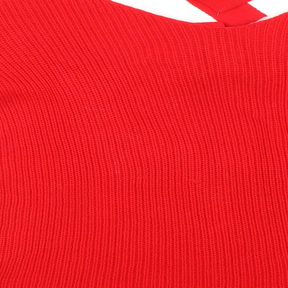 Womens UK Size 8 Boohoo Red Pullover Jumper