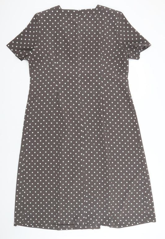 Kaleidoscope Womens Green Polka Dot A-Line Square Neck