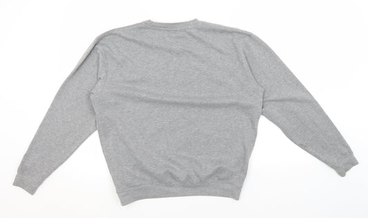 Preworn Mens Grey Round Neck Polyester Pullover Jumper Size M