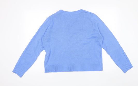 Womens UK Size M Divided Blue Pullover Jumper