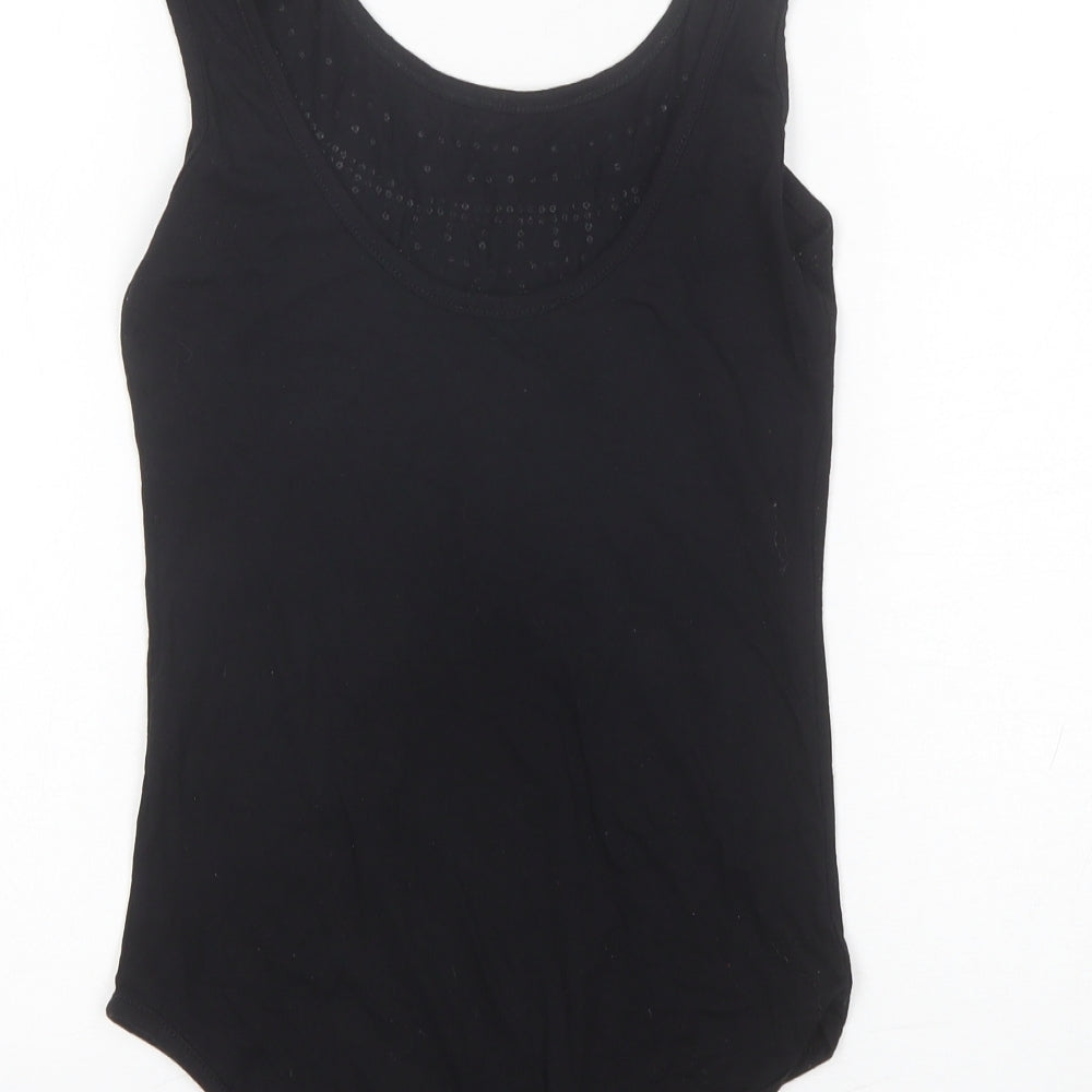 Atmosphere Womens Black Viscose Bodysuit One-Piece Size 8