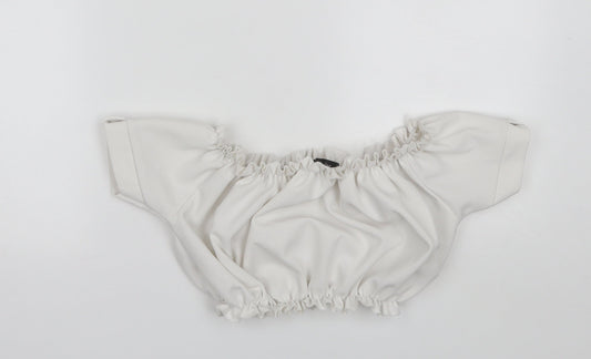 Womens UK Size 6 Stylewise White Cropped Blouse