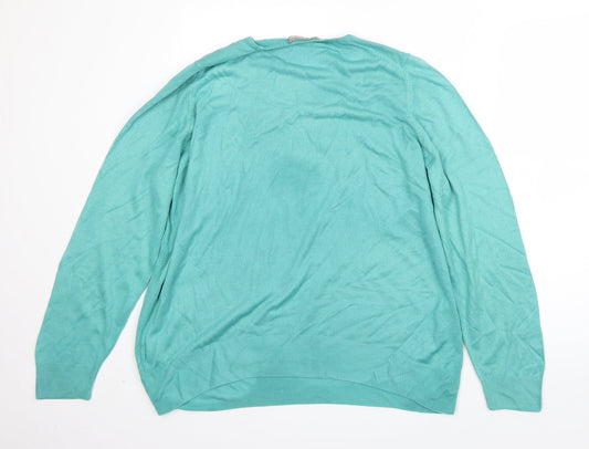 Womens UK Size 20 m&s Green Pullover Jumper