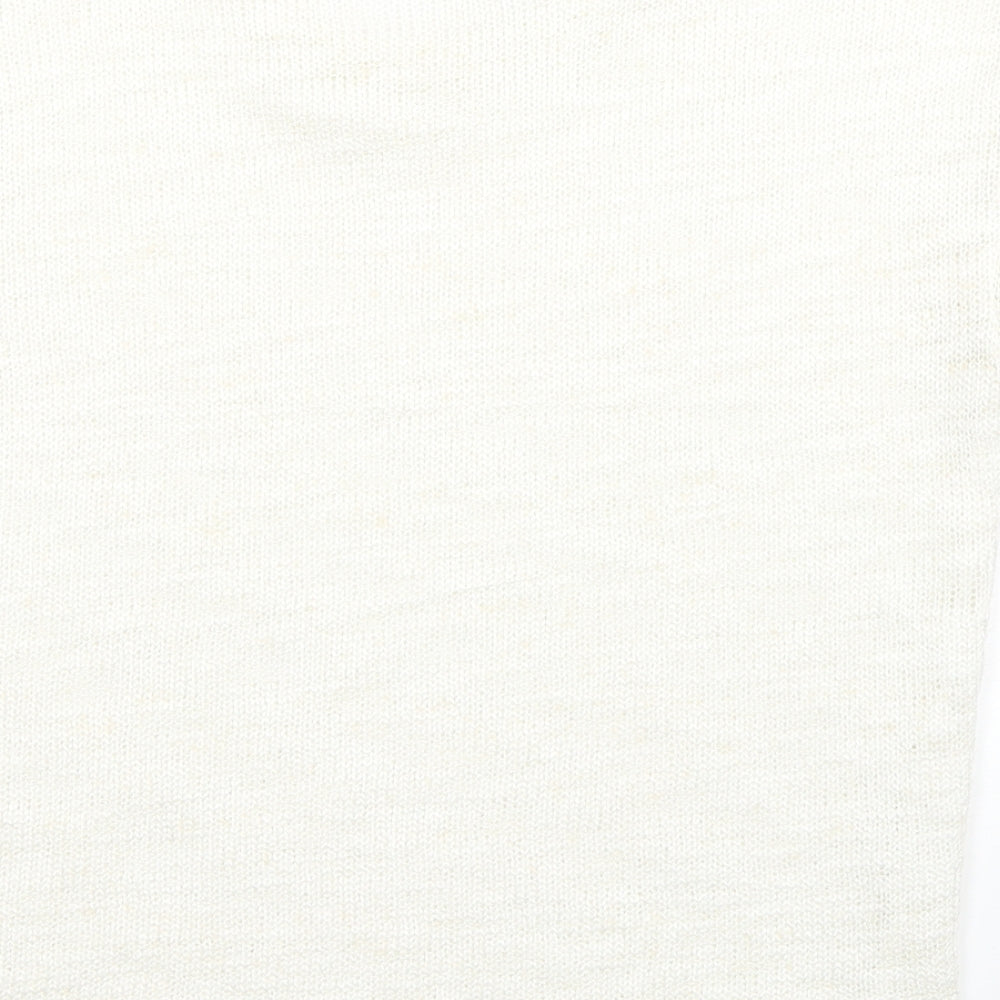 F&F Womens White Round Neck Acrylic Pullover Jumper Size 8