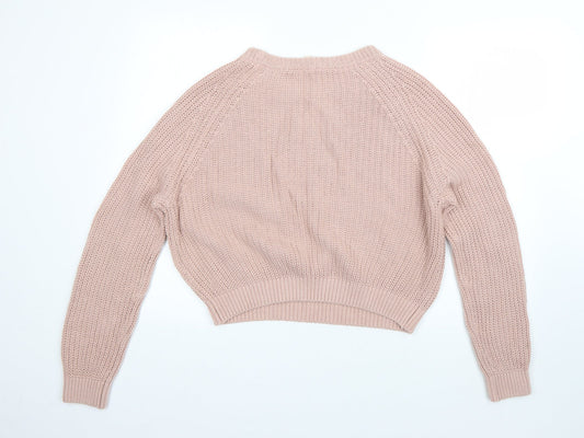 Womens UK Size M Divided Pink Pullover Jumper