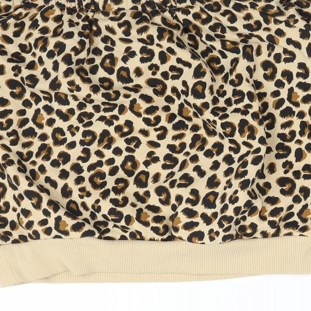 H&M Womens Multicoloured Animal Print Cotton Pullover Sweatshirt Size XS