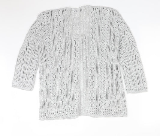 Womens UK Size M PURE & NATURAL Grey Cardigan Jumper
