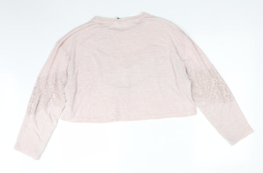 H&M Womens Pink Polyester Pullover Sweatshirt Size M