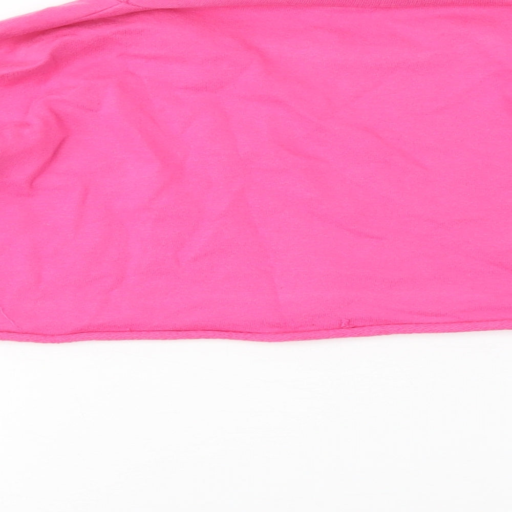 PRETTYLITTLETHING Womens Pink Cotton Pullover Sweatshirt Size 6 - Cropped