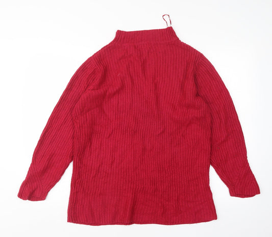 Damart Womens Pink High Neck Acrylic Pullover Jumper Size 10