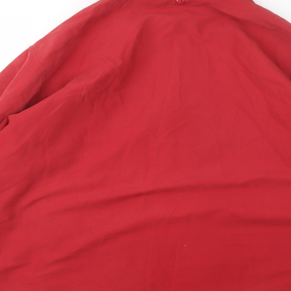 Brand and care label for Marks & Spencer women’s red jacket, size UK 14