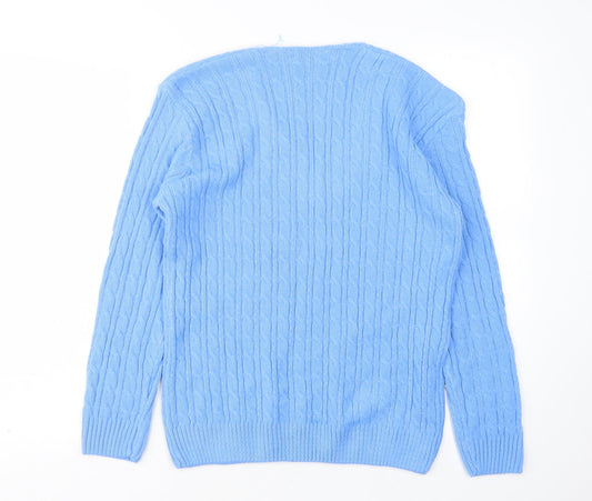 Womens UK Size S CHIC Blue Pullover Jumper