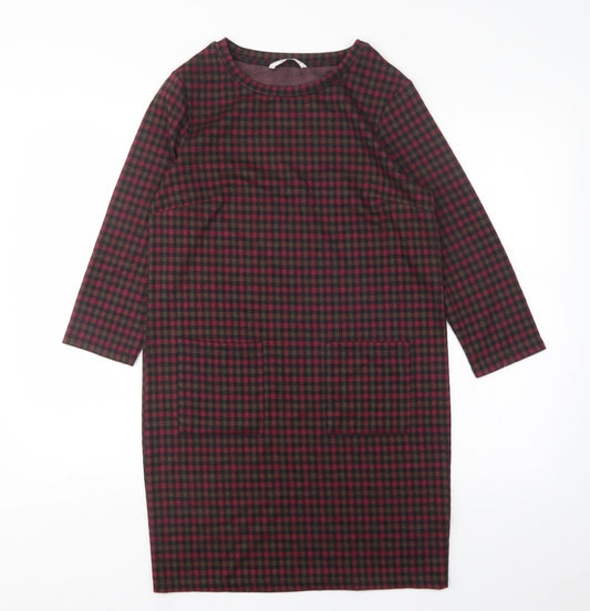 Additional front view of Tu women’s multicoloured polka dot polyester jumper dress, size UK 8, round neck
