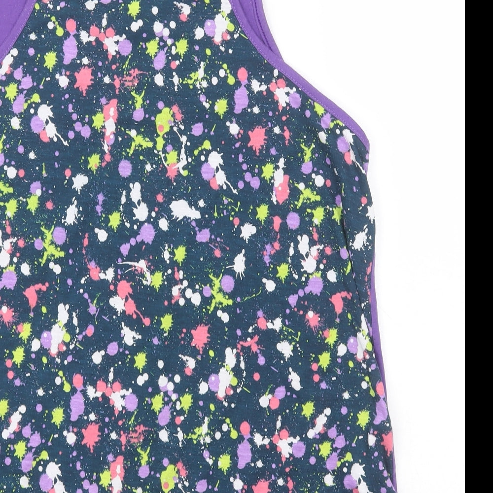 Womens UK Size M Preworn Blue Basic Tank