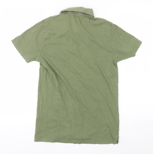 Easy Mens Green Cotton Polo Size S Collared