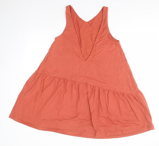 ASOS Womens Red Cotton A-Line Size 10 Round Neck