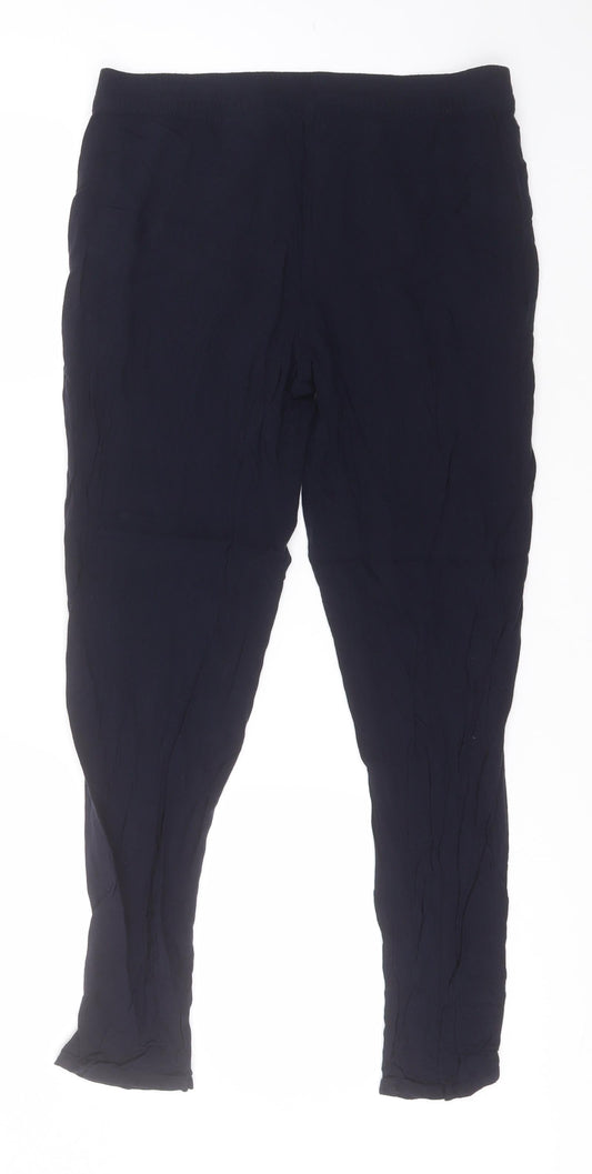 Divided Womens Blue Viscose Trousers Size 6 L24 in Regular