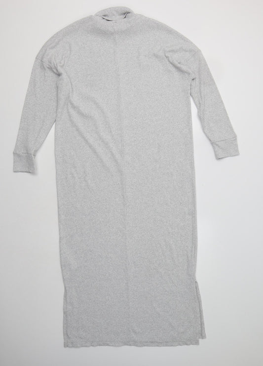Boohoo Womens Grey Polyester Maxi Size 8 Roll Neck