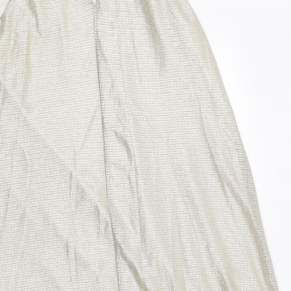 Primark Womens Gold Polyester Tank Dress Size 10 Round Neck Button
