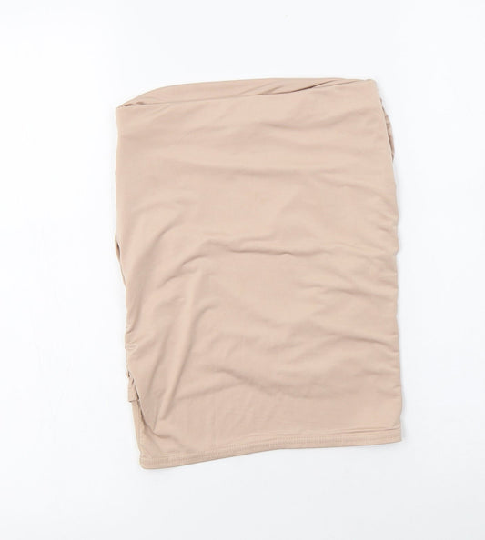 Missguided Womens Beige Polyester Mini Skirt Size 6