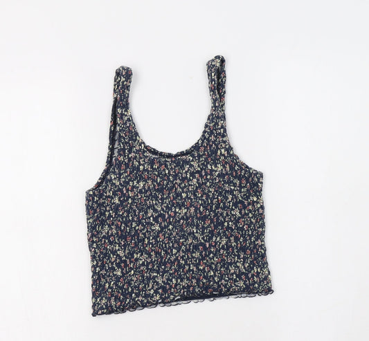 Womens UK Size S Hollister Blue Cropped Tank