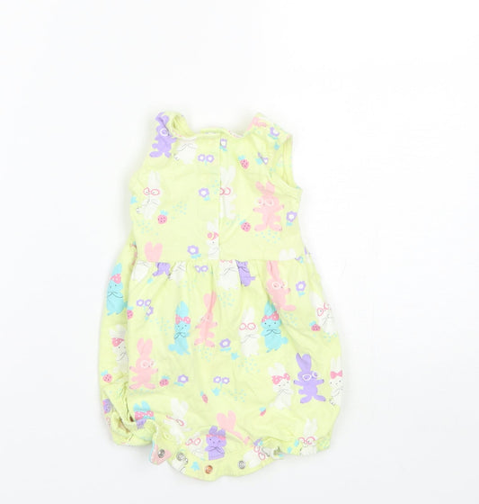 Marks and Spencer Baby Green Cotton Romper One-Piece Size 3-6 Months