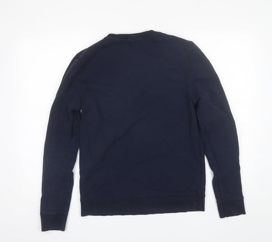 Topman Mens Blue Round Neck Cotton Pullover Jumper Size S