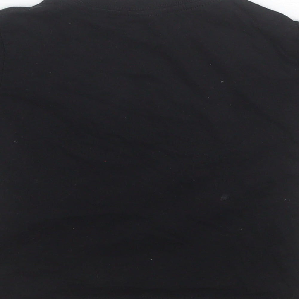 Cotton Heritage Baby Black Cotton Basic T-Shirt Size 12 Months Round Neck