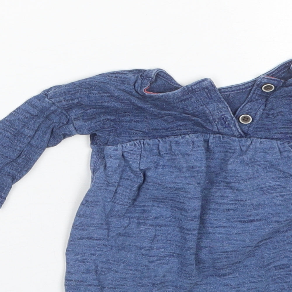 NEXT Baby Blue Cotton Shift Size 0-3 Months Round Neck