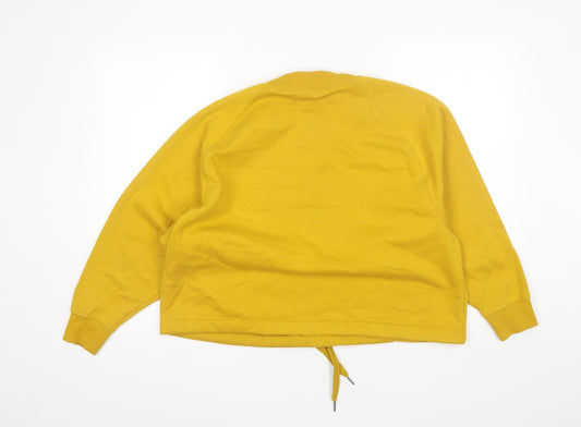 F&F Womens Yellow Round Neck Cotton Pullover Jumper Size 12