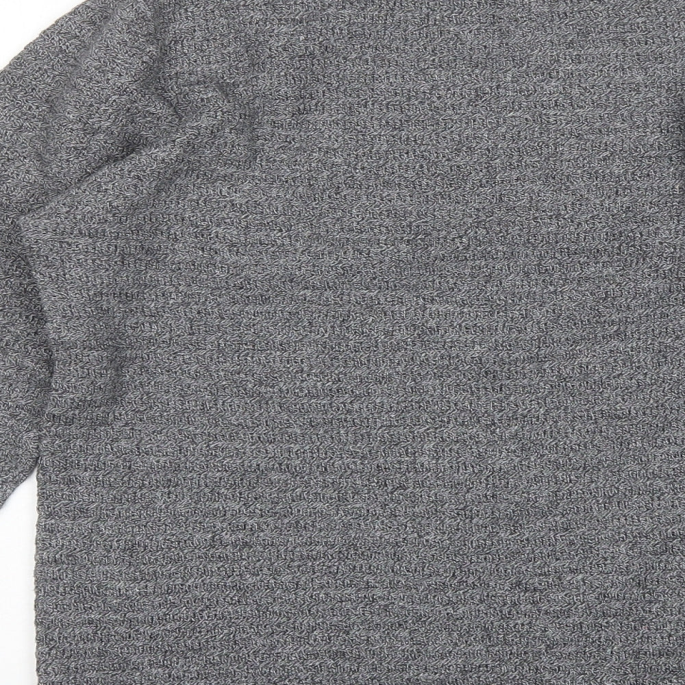 Cedar Wood State Mens Grey Round Neck Cotton Pullover Jumper Size S