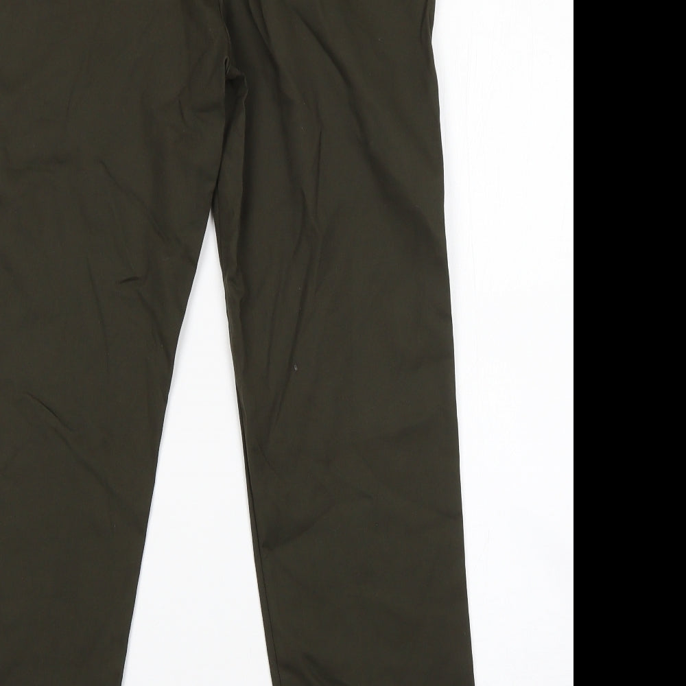 Womens UK Size 10 F&F Regular Fit Dress Pants Green Trousers