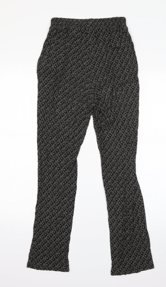 Womens UK Size XS H&M Regular Fit Dress Pants Black Trousers