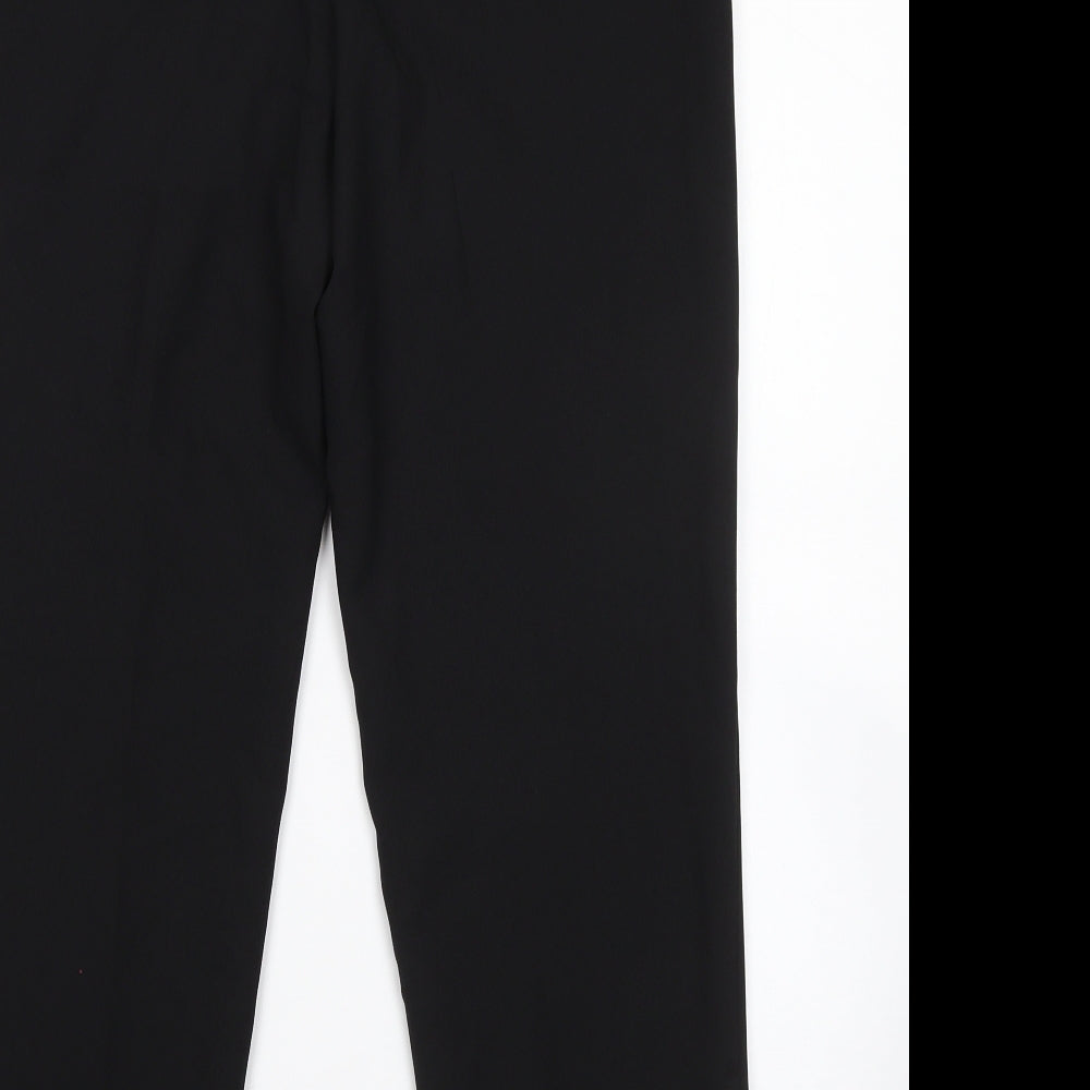 Brand and care label for George women’s black polyester dress pants trousers, size UK 12, 24-inch leg regular