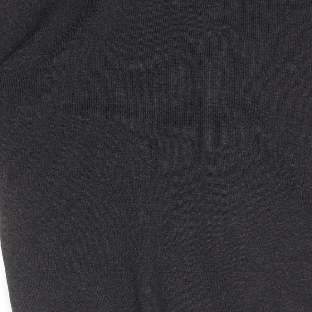 Foglie Rosse Womens Grey Crew Neck Acrylic Full Zip Jumper Size 2XL